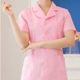 thumbnail image 5 of HAJWOH Womens Scrubs Dress Formal Lapel Neck Short Sleeve Button Down Work Dresses Stretchy Comfort Workwear Pink S, 5 of 5