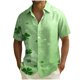 thumbnail image 2 of Blusa y camisa de manga corta con cuello vuelto para hombre, moda de verano, estampado del Día de San Patricio, informal, con botones, manga corta, camisa de solapa de manga corta, tops para hombre, 2 of 8
