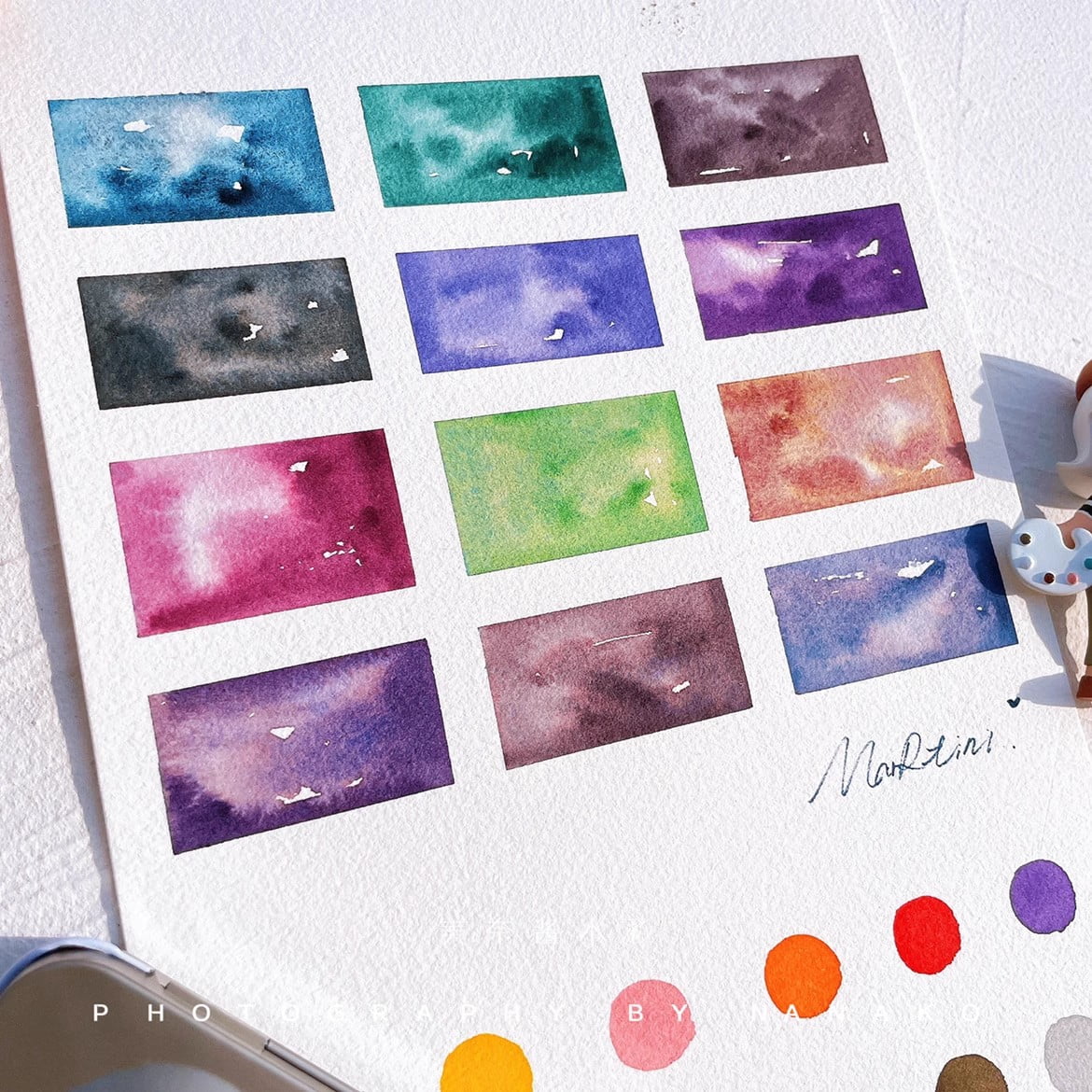 MAIRTINI Granular Color Watercolor Paint 12 Colors 2ml Layered Color Artist, Beginner Painting Supplies