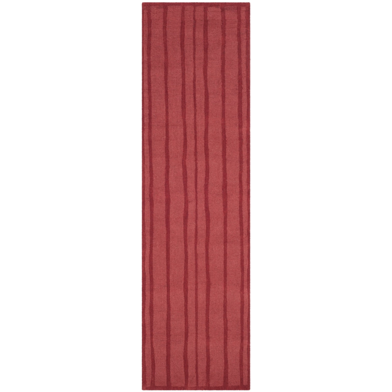 SAFAVIEH Martha Stewart Freehand Stripe Wool Area Rug, Vermillion, 8' x 10'