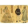 thumbnail image 2 of Utagawa Yoshiiku 18x13 Gold Ornate Wood Frame and Double Matted Museum Art Print Titled - Gaikoku Jinbutsu Zuga - Oroshia, Amerika Nyonin (1861), 2 of 4