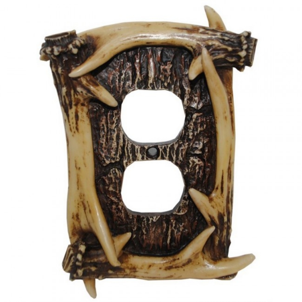 Deer Antler Single Outlet Cover Plate