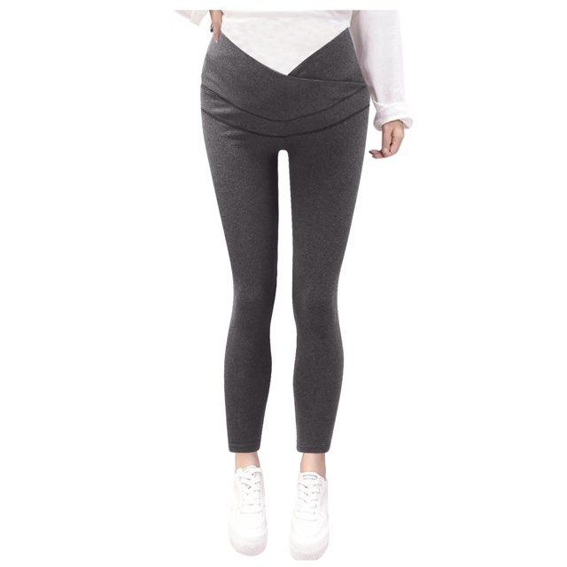 Gibobby Leggings con bolsillos dama Pantalones ajustables Head Legging Brace Double Casual Maternity Mujer Pantalones(Gris, XL)