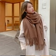 thumbnail image 4 of JTVOVO RUNMEIFA New Luxury Brand Women's Summer Thin Shawl Cashmere Pure Color Fringed Hijab Bandana Headscarf Winter Scarf, 4 of 5