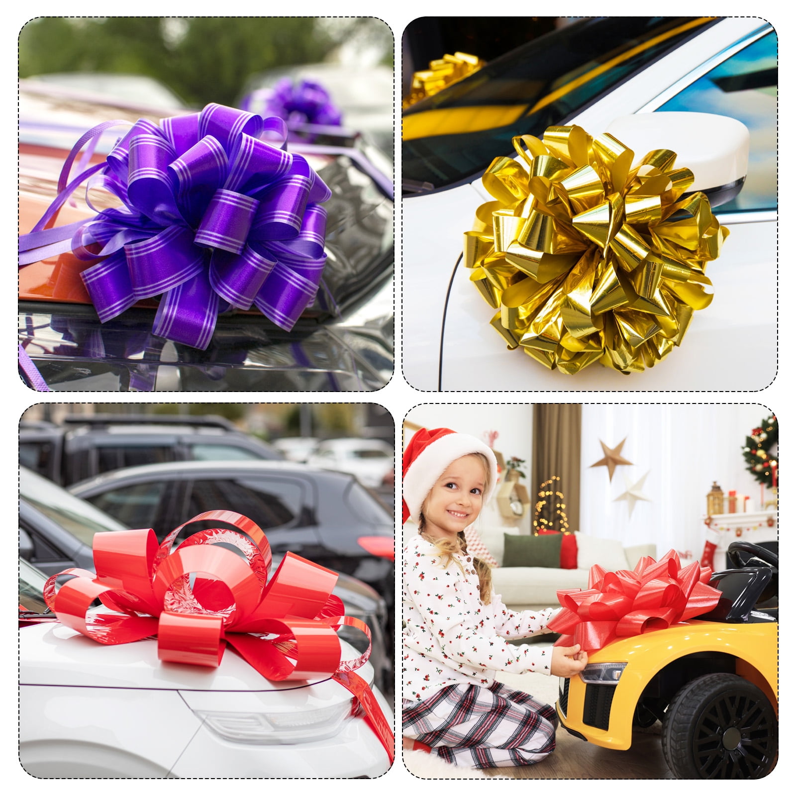 20pcs 8 Inch Large Pull Bow Gift Wrapping Bows Ribbon Organza Dark Blue for Wedding Presents Christmas Party