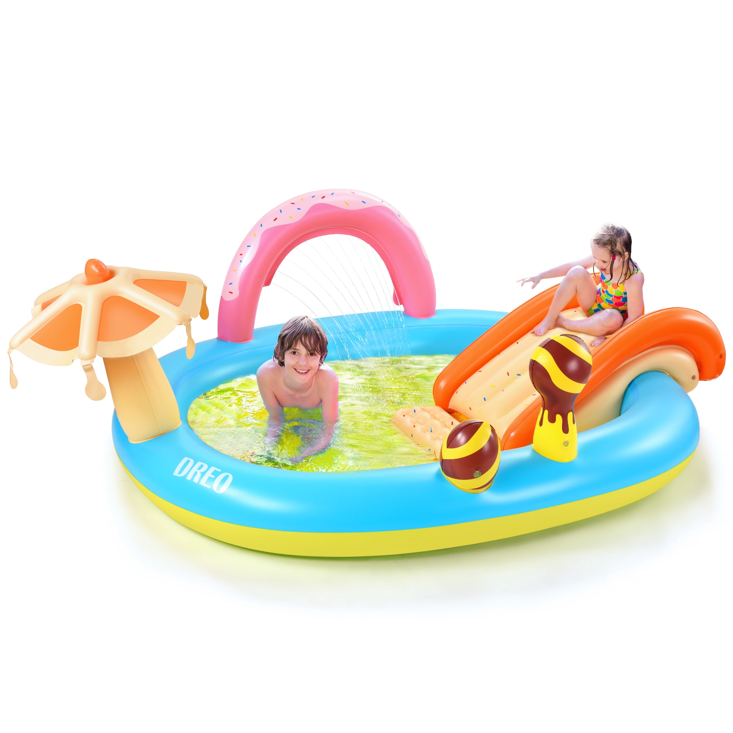 Inflatable Play Center Hesung Full-sized Kiddie Pool Slide Fountain Arch USA for sale online 