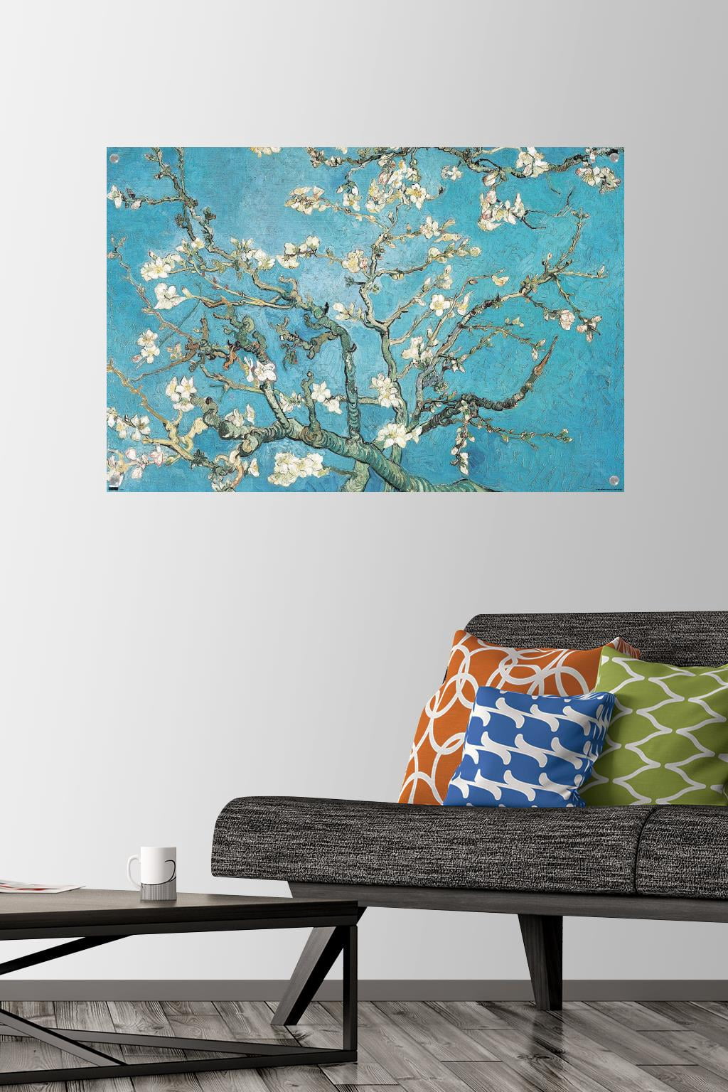 Almond Branches In Bloom by Vincent van Gogh Wall Poster with Push Pins, 22.375" x 34"