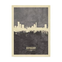 Trademark Fine Art 'Birmingham England Skyline Gray' Canvas Art by Michael Tompsett