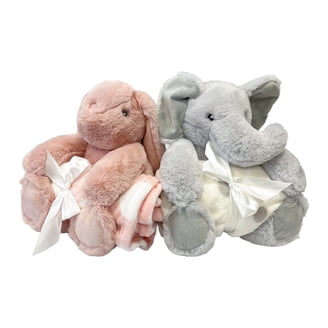 Parent's Choice Plush Pink Bunny Security Blanket with Satin Back
