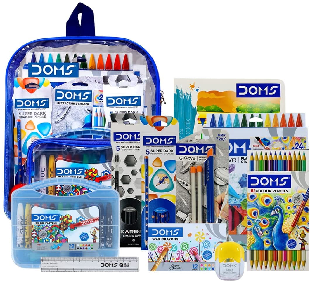 DOMS Pencil Smart Kit WITH TRANSPARENT ZIPPER BAG