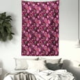 thumbnail image 3 of Flower Tapestry, Modern Design Watercolor Decor with Floral Leaf Seemed Ombre Print, Wall Hanging for Bedroom Living Room Dorm Decor, 60W X 80L Inches, Purple White Pink and Black, by Ambesonne, 3 of 5
