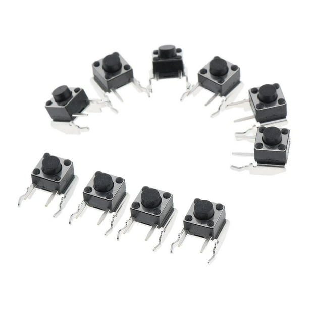 Botón De Parachoques Con Interruptor Táctil De 10 Piezas Para Negro Sunnimix Botones táctiles del interruptor