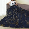 thumbnail image 6 of Cauagu Copper-Gold Gloss Outline Flower Pattern Flannel Bed Blankets,Fleece Blanket Comfortable Air Conditioning Blanket for Sofa Bed Travel Couch & Living Room -80"x60", 6 of 8
