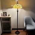 thumbnail image 2 of Enjoy Décor Lamps Tiffany 64-Inch 2-Light Tiffany Crystal Beans Tiffany Bronze Floor Lamp with Stained Glass Bowl Gold Shade, 2 of 5