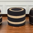 thumbnail image 5 of Casa Pura Furniture Boho Braided Black Jute Round Poufs, Ottoman Footrest, 5 of 7