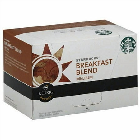 Starbucks Breakfast Blend Medium Keurig Brewed K-Cups Ground Coffee, 10 count, (Pack of 6)