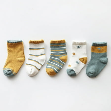 

25 pair Boys And Girls Fashion Cute Cartoon Maple Leaf Comfortable Warm Socks In Autumn And Winter Color Random