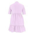 thumbnail image 5 of SMihono Women's Plus Size Button Down Short Shirt Dress Collared V Neck Short Sleeve A-Line Casual Flare Lapel Mini Dress Pink XXL, 5 of 5