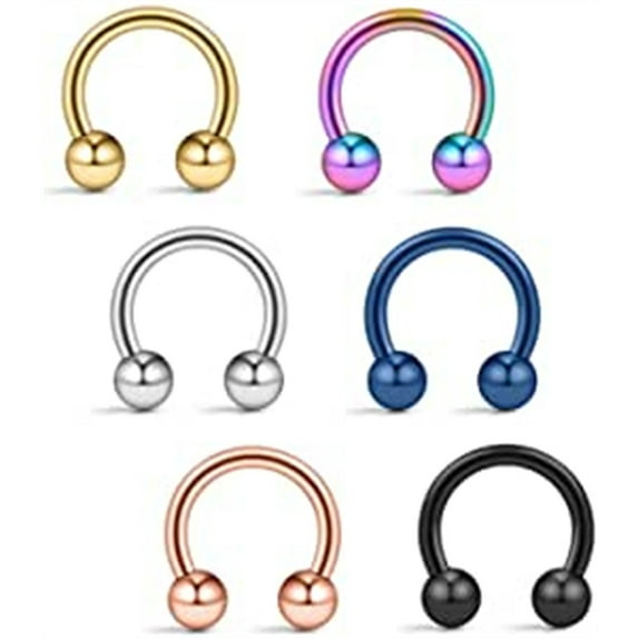 Briana Williams 12G Horseshoe Circular Rings Nose Septum