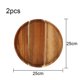thumbnail image 2 of Paquete de 2 platos llanos de madera de Acacia, platos redondos de madera, fácil limpieza y ligeros para platos, aperitivos y postres, 2 of 5