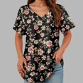 thumbnail image 2 of TOWMUS V-Neck T-shirts for Women Petal Sleeve Tunic Tops Summer Casual Womens Shirts, 2 of 6