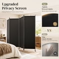 thumbnail image 4 of Jostyle 4 Panel Room Divider, Black Privacy Screen Wall Divider with Opaque Waterproof Polyester Fabric & Reinforced Q195 Steel Frame, Foldable Portable Partition for Office Home Bedroom, 4 of 9
