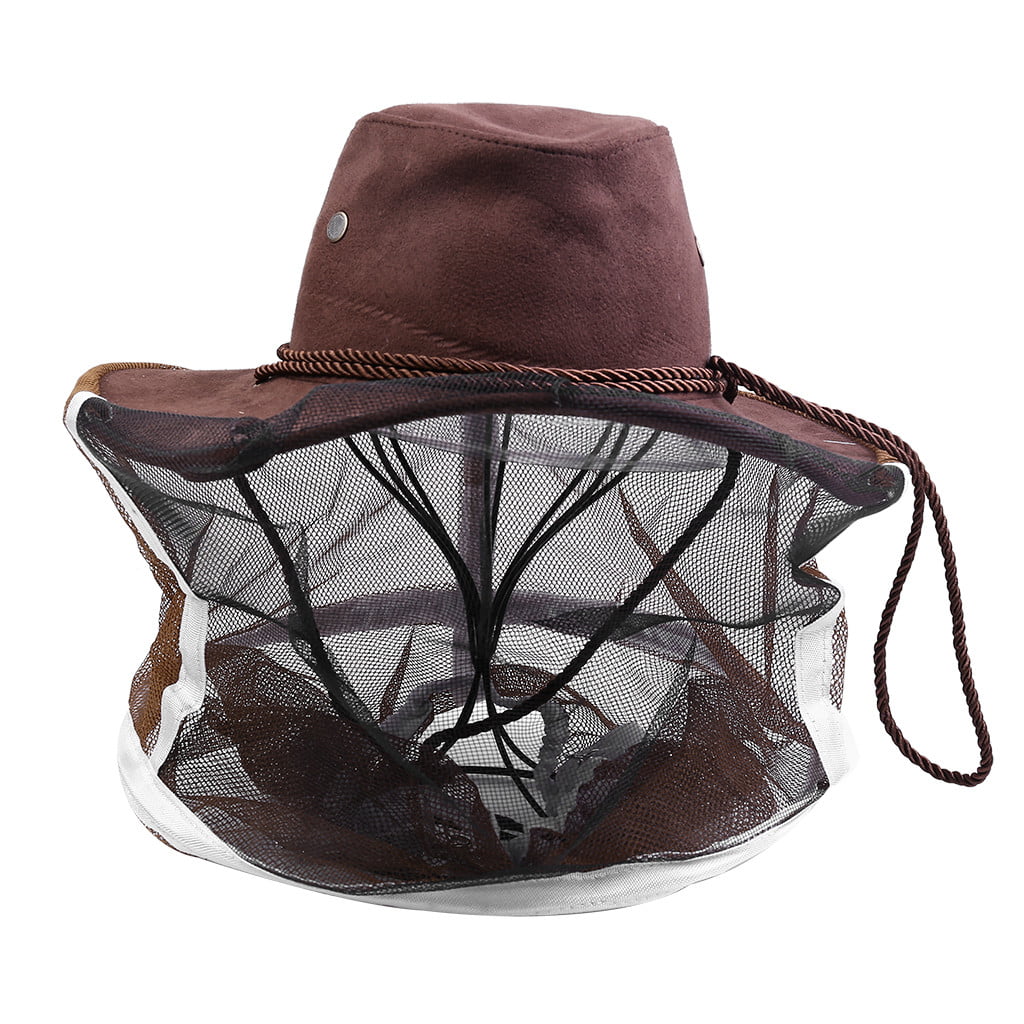 Beekeeping Cowboy Sun Hat Mosquito Bee Insect Anti Face Head Protector Net Cap 