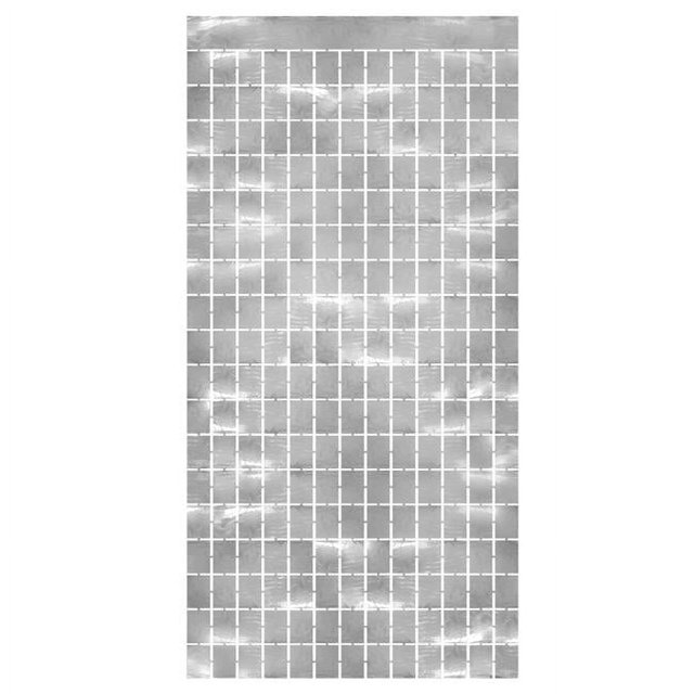 Beistle 53946-S Metallic Square Curtain, Silver