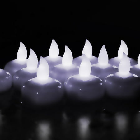 Novelty Place 24Pcs LED Floating Candles, Waterproof Flameless Tea Lights - Cool White Light