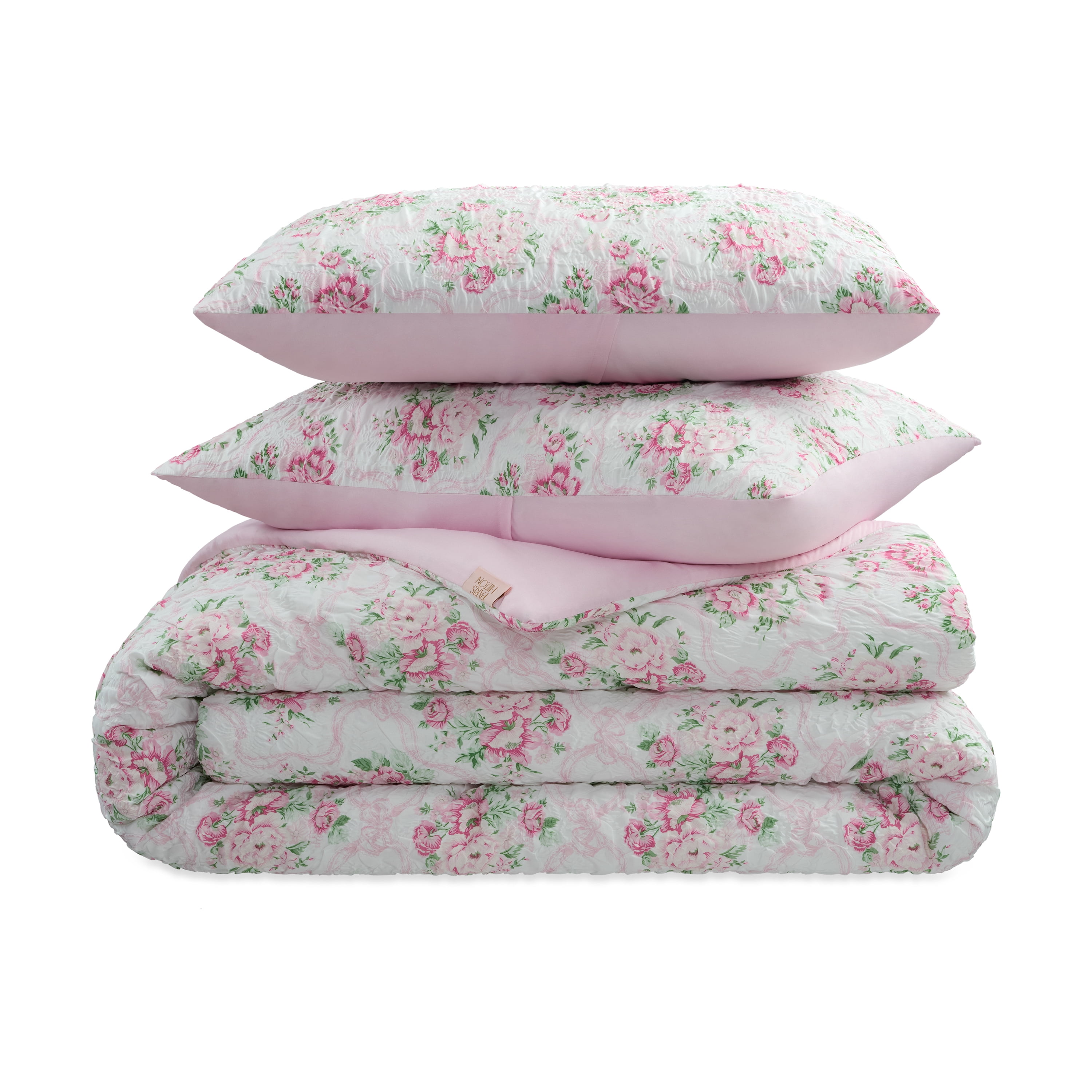 Paris Hilton 3-Piece Coquette Floral Pink Comforter Set, King