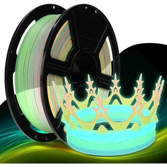 Rapid PLA Filament 1.75mm Luminous Melody, 500mm/s High Speed Printing, Glow in The Dark 3D Printer Filament 1kg Spool, Dimensional Accuracy  /- 0.02mm, Brilliant, Long-Lasting Glow
