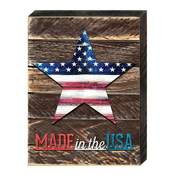 Designocracy 98917-08 Star Patriotic Art on Board Wall Decor