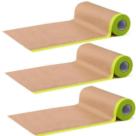 Pre-Taped Masking Paper for Painting, 3 Rolls 1 Size 50 Feet Tape Paint Masking Paper Rolls Painters Paper