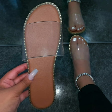 

Christmas Summer Women s Casual Shoes Breathable Outdoor Diamond Pure Color Slippers