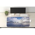 thumbnail image 2 of Nautical Computer Mouse Pad, Sailing Boat and Sails on Sea Waves Cloudy Sky Adventure Photo Print, Rectangle Non-Slip Rubber Mousepad X-Large, 35" x 15" Gaming Size, Blue and White, by Ambesonne, 2 of 2