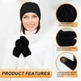 thumbnail image 6 of Dalrosia Mittens for Women Cold Weather, Womens Mittens Wool Knit Warm Thermal Fleece Lined, Winter Gloves with Touchscreen Fingers, 6 of 8