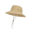 thumbnail image 2 of Unisex Wide Brim Bucket Hat, Sun Hat with Adjustable Chin Strap, Water-Resistant Quick-Dry Fishing Cap for UV Protection, Hiking, Camping, Travel and Summer Outdoor Activities-Khaki, 2 of 9