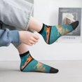 thumbnail image 5 of Goofa Blue Watercolor Duck Pattern Non Slip Socks with Grips for Elderly, Crew Socks Yoga Hospital Socks Cushioned Sole Gripper Socks for Men Women, 5 of 5