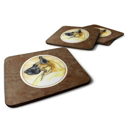 

Carolines Treasures 7071FC Fawn Great Dane Foam Coaster Set of 4 3 1/2 x 3 1/2 multicolor