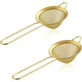 thumbnail image 1 of Fine Mesh Strainer Set of 2, E-far 3.3 Inches Stainless Steel Tea Strainer with Long Handle, Small Conical Mesh Strainers Sieve for Cocktail Coffee Food, Rust Proof & Easy to Clean(Gold), 1 of 7