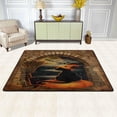 thumbnail image 2 of SKYSONIC Happy Halloween Pumpkin Broom Non-Slip Area Rug, Black Cat Witch Hat Floor Carpet Comfort Floor Mats Decor for Indoor Front Porch Living Room Bedroom Kitchen, 36"x24", 2 of 7