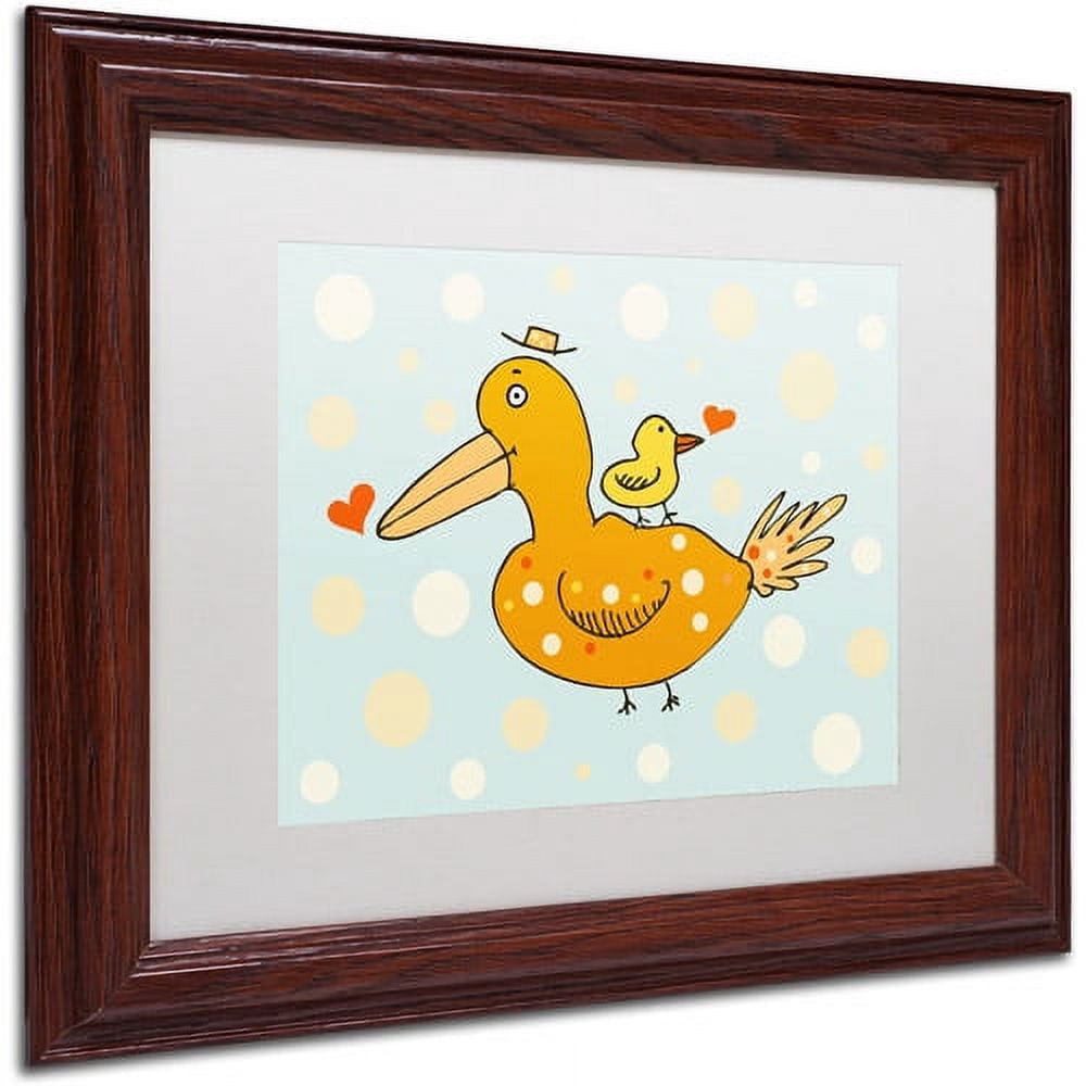 Carla Martell 'Bird and Baby' Matted Framed Art