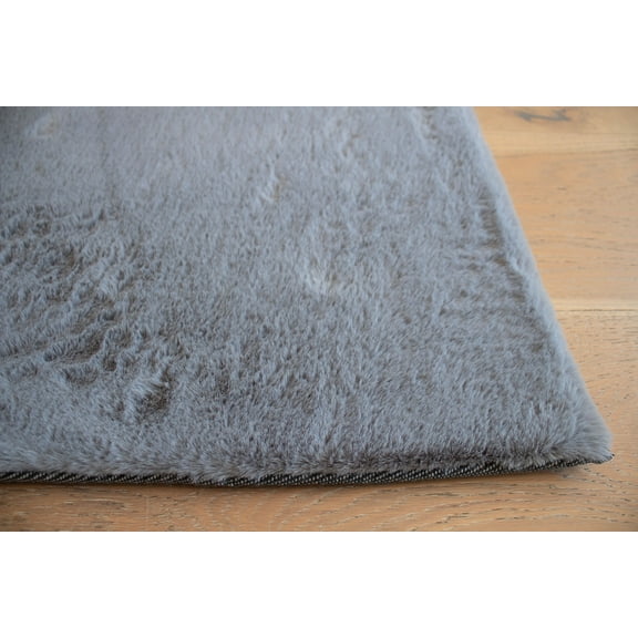 Solid Plush Pile Quality Faux Rabbit Skin Animal Skin 6’x9’ Feet Polyester Made Area Rug Carpet Rug Cloud Color Modern Contemporary Decorative Designer