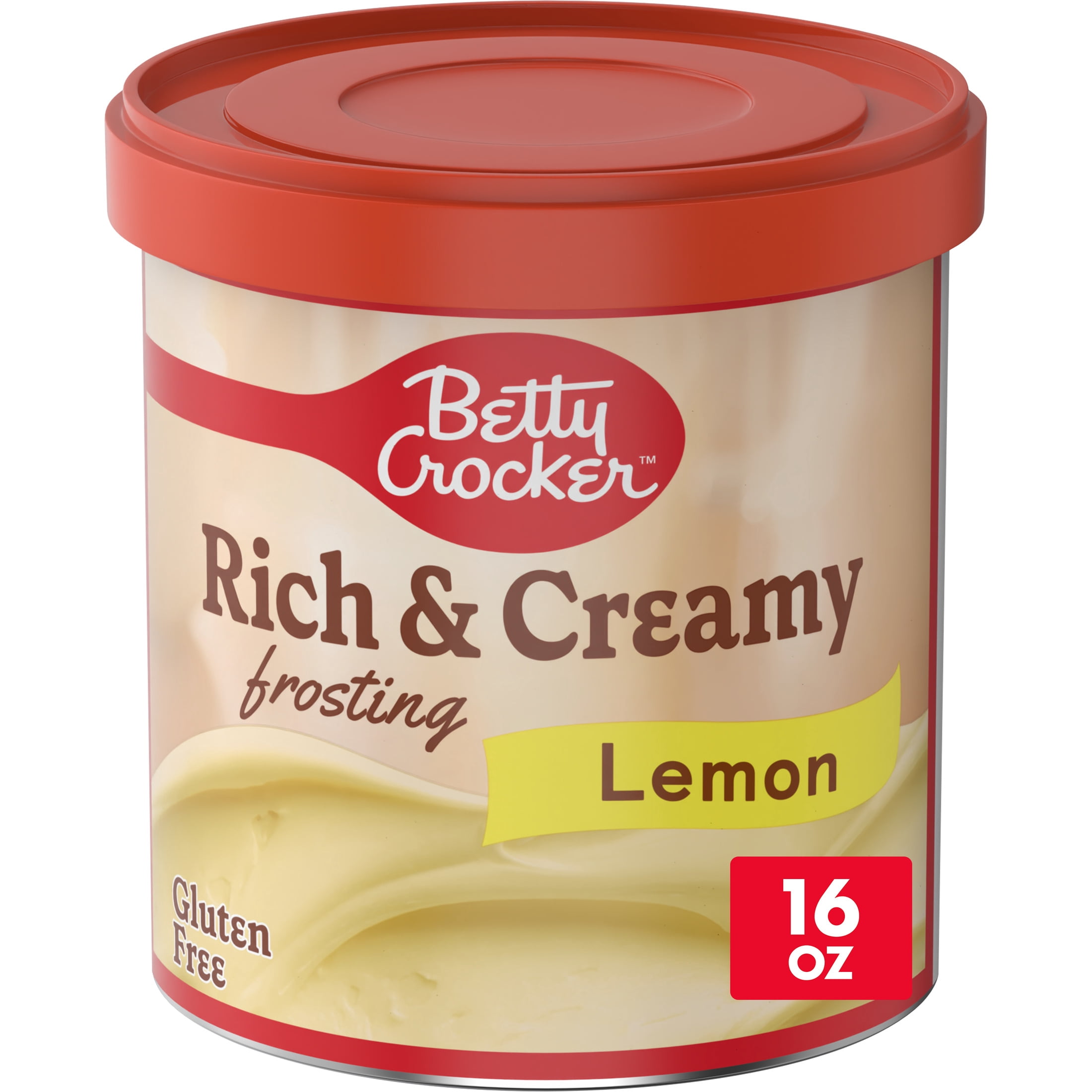 (2 pack) Betty Crocker Rich and Creamy Lemon Frosting, Gluten Free, 16 oz
