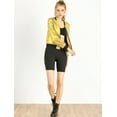 thumbnail image 3 of INSPIRE CHIC Women's Costume Stand Collar Metallic Zip Crop Length Bomber Jacket, 3 of 6