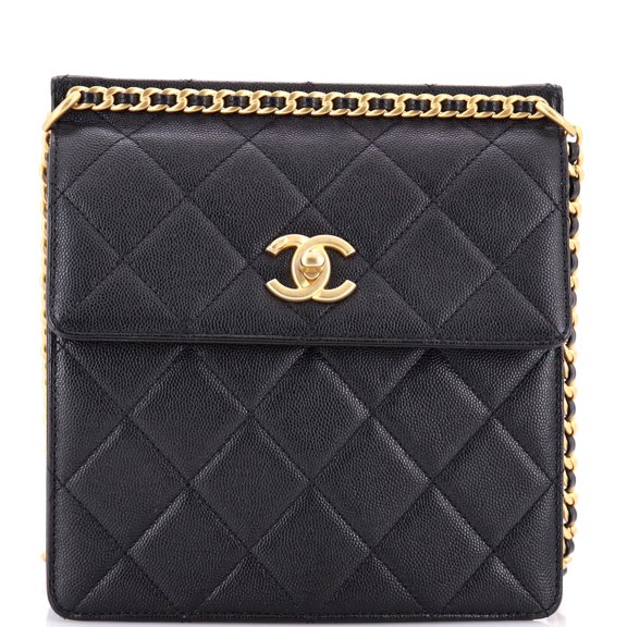 Pre-Owned Top Chain CC Square Backpack Quilted Caviar By Rebag