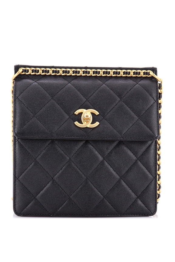 Pre-Owned Top Chain CC Square Backpack Quilted Caviar By Rebag