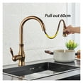 thumbnail image 4 of Rose Gold Pull Out Kitchen Faucet Sprayer Head Black Brass Hot Cold Water Mixer Tap Deck Mounted Crane Single Handle, 4 of 12