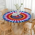 thumbnail image 3 of Colorful Rainbow Tie Dye Spiral Pattern Round Fitted Tablecloth with Elastic Edge,Dining Table Cover Waterproof,Outdoor Round Tablecloth for Camping,Dining,Indoor and Outdoor, 3 of 7