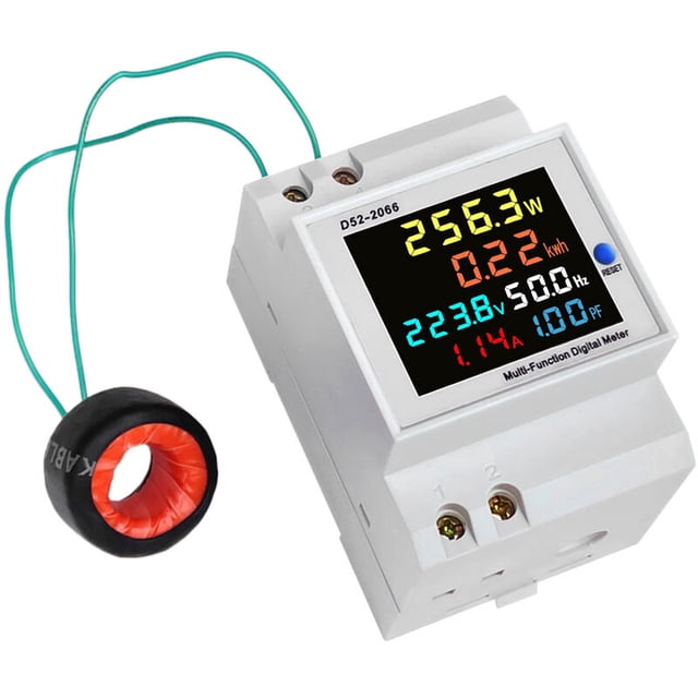 Indicador de consumo de energía D52-2066 medidor eléctrico fase hogar inteligente medidor de vatios-hora tipo de riel de guía 220V voltaje corriente potencia factor de frecuencia medidor medidor AC40-300V, voltaje de medición 110V / 220V, AC40-300V - AC40-300V ACTIVE Biensenido a ACTIVE